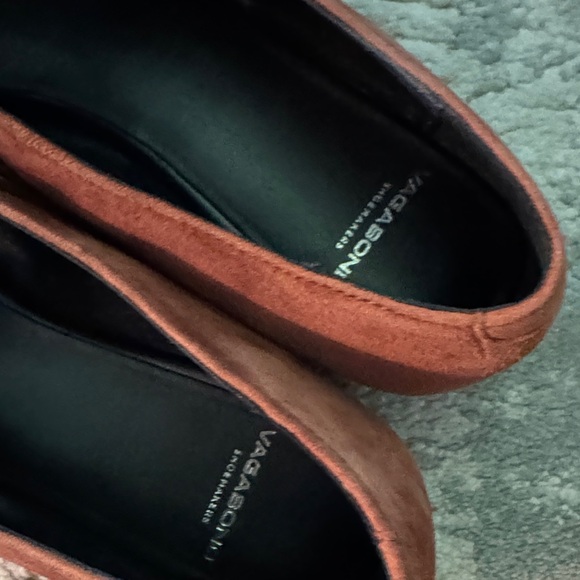 Vagabond Chestnut Suede Loafers with Buckle - Picture 4 of 7